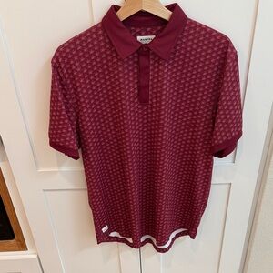 Mantra Maroon Patterned Men's Polo Shirt